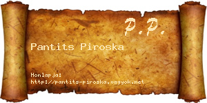 Pantits Piroska névjegykártya